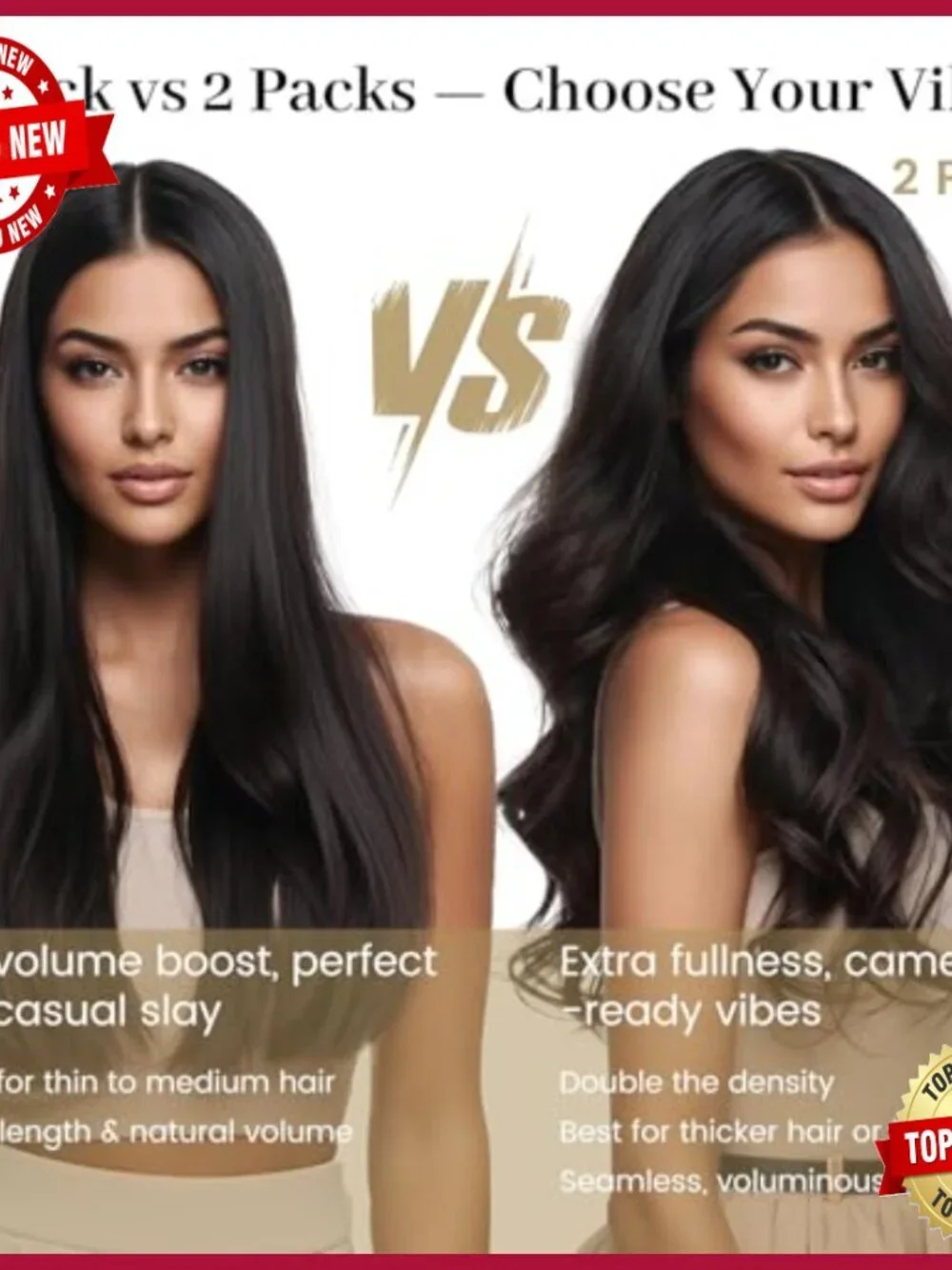 Real Human Hair Clip-in Extensions, 16 Inch Straight, 120g 8pc Set